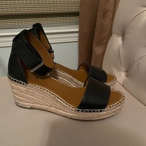 Franco Sarto Size 8.5 Black Espadrilles